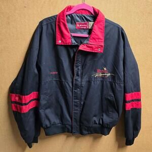 Vtg 80's Winston Racing SWINGSTER Black Red Nascar Full Zip Jacket USA Rare Xl